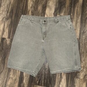 Dickies Relaxed Fit Denim Carpenter Shorts Grey Men's Size 42W